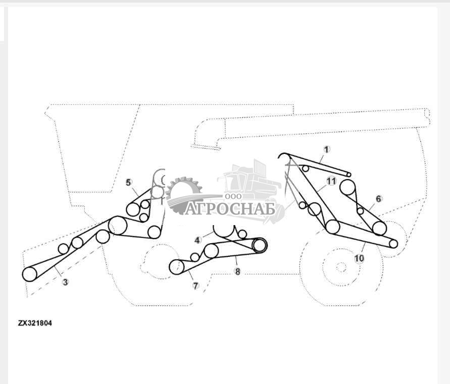 Ремни привода, левые 